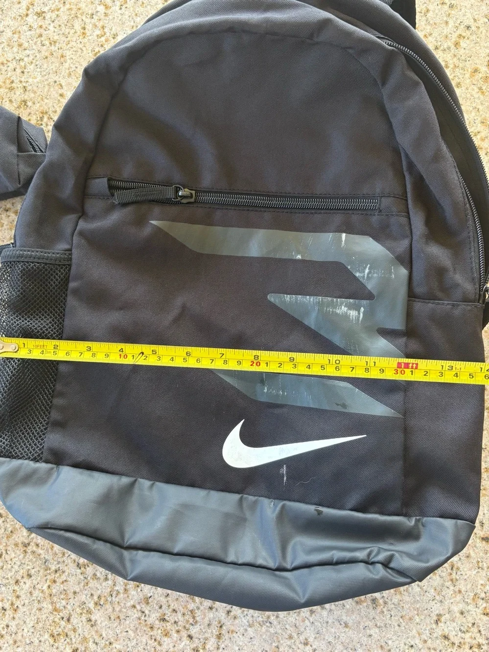 Nike Black and Gray Men's Backpack with Reflective Swoosh